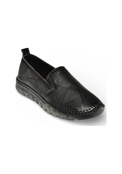 Fox Shoes Y555117003 Siyah Hakiki Deri Comford Ortopedik Taban Kadın Ayakkabı Siyah