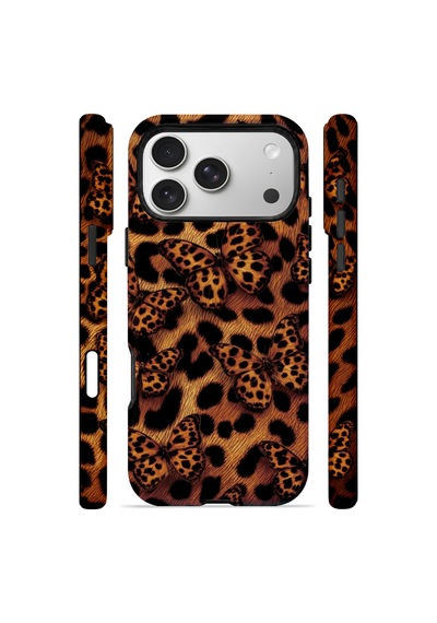 Velvoria Valestra Kelebekli Leopar Apple iPhone Uyumlu 17 Pro Darbe Korumalı Kılıf Valestra Select - Kelebekli Leopar