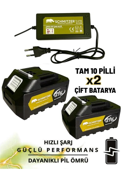 Schmıtzer S-2lıbudama Pro Set 21v Çelik Şanzuman 2 Pala Ve Zincir Şarjlı Dal Ağaç Kesme Bağ Budama Makas Testere
