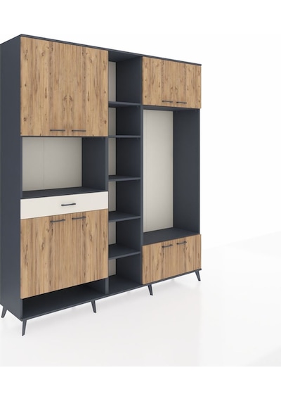 Hyperion Dolap 12 Raflı Tek Çekmeceli 8 Kapaklı 220x44x243 Antrasit-çam/aytaşı Atlas Çam/aytası Hyperion Dolap 12 Raflı Tek Çekmeceli 8 Kapaklı 220x44x243 Antrasit-çam/aytaşı Atlas Çam/aytası