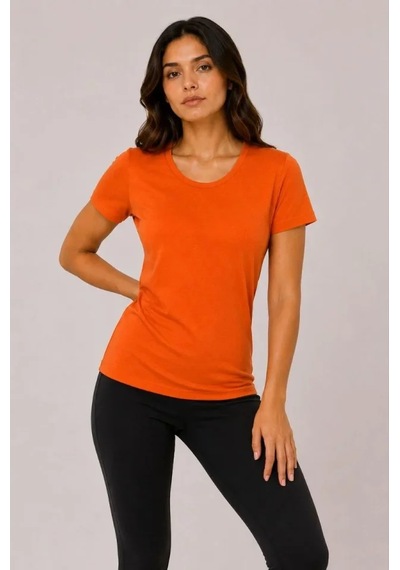 Hazego 3 Lü Kısa Kollu Bisiklet Yaka Basic Slim Fit T-shirt - Kırmızı - Mavi - Turuncu Çok Renkli