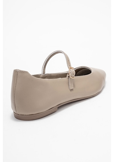 Luvishoes Luvi Shoes Lunaıre Vizon Hakiki Deri Tek Bantlı Sivri Burun Kadın Babet Ayakkabı Vizon