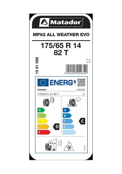 Matador 175/65R14 82T MP62 All Weather Evo Dört Mevsim Lastiği 2025