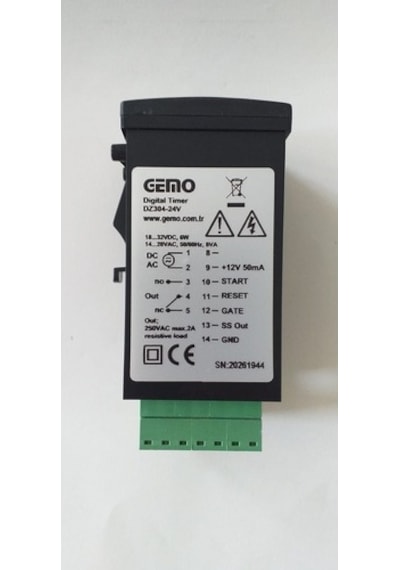 Gemo Dz304-24V Dijital Zaman Rölesi Timer 18...32Vdc/Ac