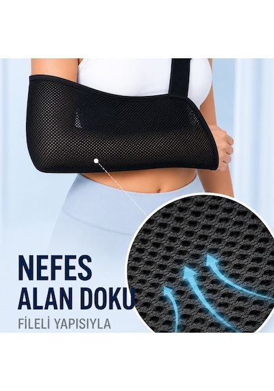 Pratik Kol Askısı Nefes Alabilen Fileli Kumaş Ayarlanabilir Omuz Destekli