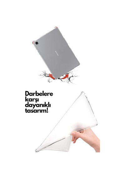 Samsung Galaxy Tab A9 Şeffaf Kılıf Silikon Tablet Kılıfı Ultra İnce Buzlu Şeffaf Kılıf Tab A9