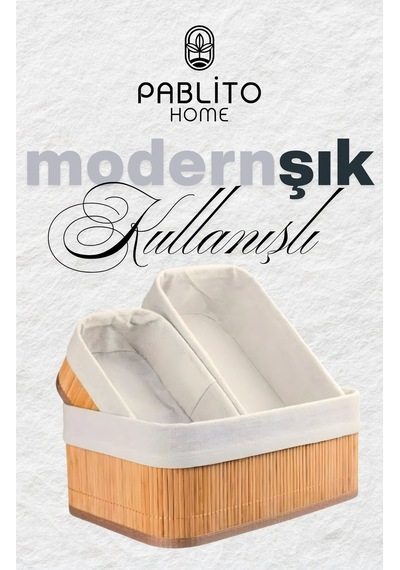 Pablıto Pbt-595 Bambu 3'lu Sepet Balon Açık Ahşap