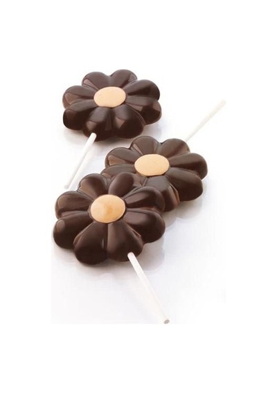 Silikon Lolipop Çiçek Çikolata Kalıbı - 4 Adet