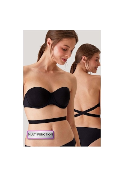 Pierre Cardin Pisa Push-up Straplez Sütyen 6027 Siyah