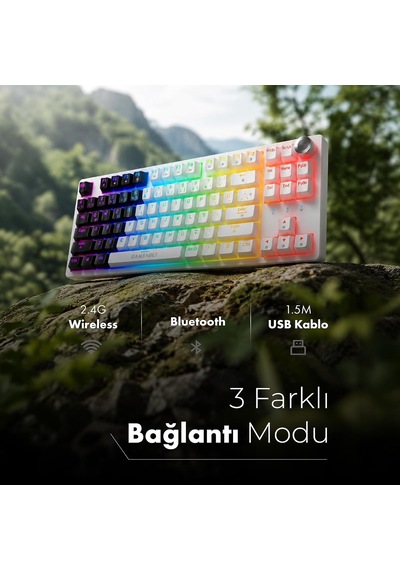 Dryo Rgb Mekanik Oyuncu Klavyesi Red Switch Anti-ghosting Multimedya Kontrol Kadranı Türkçe Q Kablolu Siyah