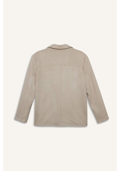 Defacto Regular Fit Ceket Yaka Süet Blazer Ceket E7236ax25aubg220 Bej