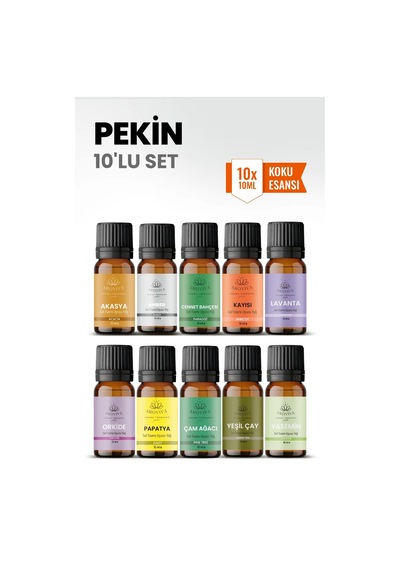 Pekin 10 Lu Oda Kokusu Seti Buhurdanlık Yağı, Difüzör Esansı Ve Esansiyel Uçucu Yağ 10ml X 10 Karışık