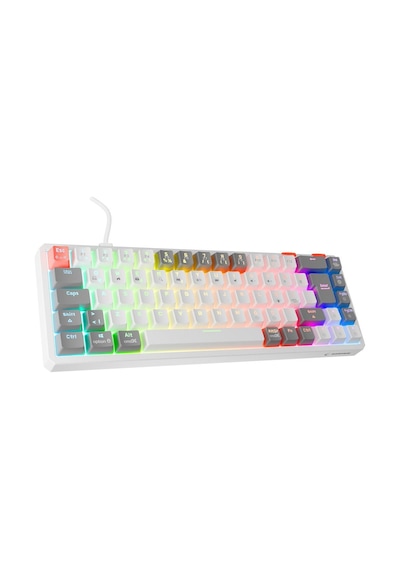 Rampage Yoru Mini Beyaz/gri Type-c Red Swich Q Mekanik Oyuncu Klavyesi