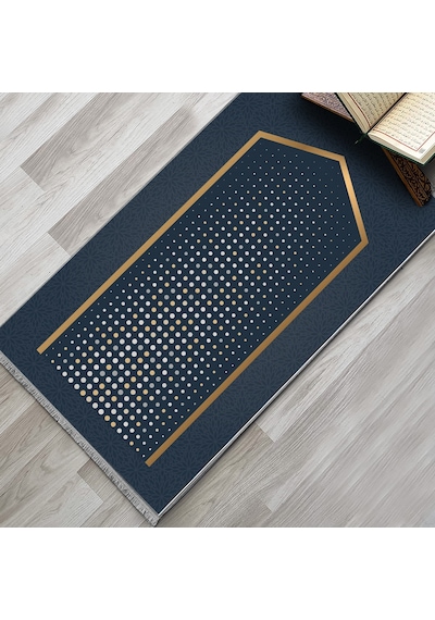 Evaşk Namazlık Dokuma Halı Kaymaz Muslumana Seccade 66x113 LACİVERT EVAŞK601E66