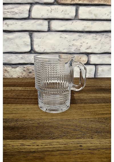 Saplı Su Bardağı-çay Bardağı- Nescafe Bardağı-kahve Bardağı-6 Adet - 270 Cc