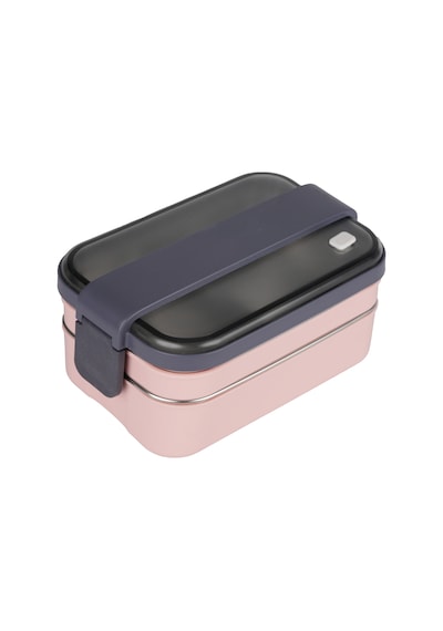 Relaxion İki Katlı, Paslanmaz Çelik, Pembe Lunch Box/yemek Saklama Ve Taşıma Kabı 1200 Ml. 304 Açık Pembe