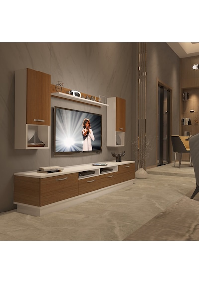 Decoraktiv Trendstyle 5220da Mdf Tv Ünitesi Tv Sehpası Beyaz - Ceviz