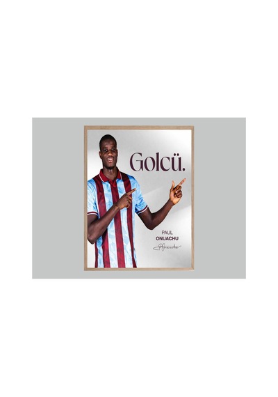 Paul Onuachu Doğal Ahşap Çerçeveli Tek Parça Dekoratif Tablo Çok Renkli - 843876875 Çok Renkli