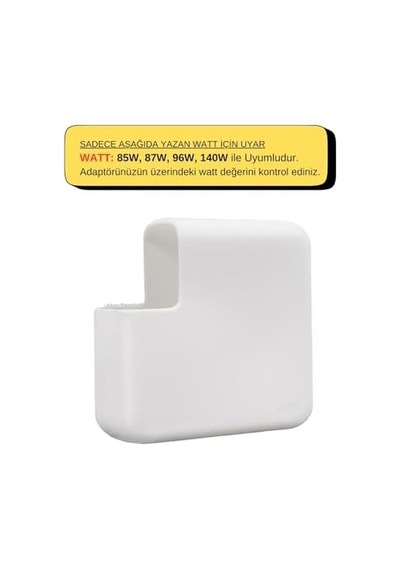 Macbook Şarj Adaptör Kılıfı Silikon 96w 87w 85w Magsafe Usb-c Uyumlu A3427 A3185 A2992 A2779 A2442 A2141 A1990 A1707 A1398 A1297 A1286 Esnek İnce Koruyucu Kapak Beyaz
