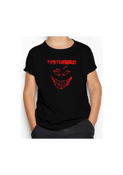 Zepplin Giyim Disturbed Logo Essential Siyah Çocuk Tişört Siyah