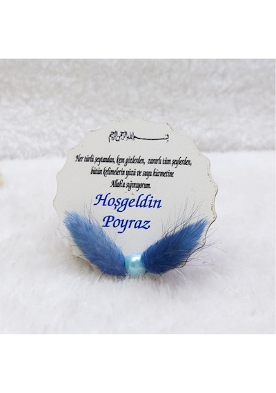 Kuru Çiçekli Ahşap Buzdolabı Magnet Erkek Bebek(30 Adet)