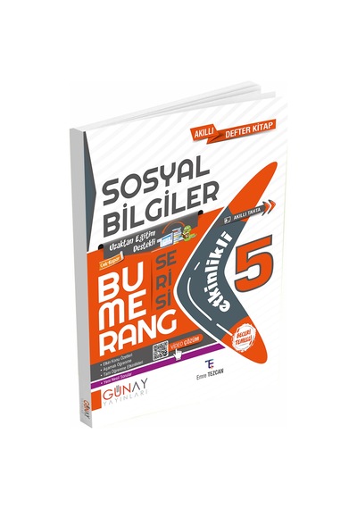 Günay Yayınları 5. Sınıf Bumerang Sosyal Bilgiler Akıllı Defter K