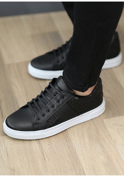 Hakiki Deri Günlük Baskılı Erkek Sneaker Roden5569 001