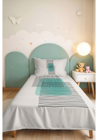 Turkuaz Geometrik Modern Genç Odası Tek Kişilik Pike Takımı - Siyah Çizgili 160x220 Cm Yatak Örtüsü Killi Dalgakıran Uyumu Turkuaz Geometrik Modern Genç Odası Tek Kişilik Pike Takımı - Siyah Çizgili 160x220 Cm Yatak Örtüsü Killi Dalgakıran Uyumu