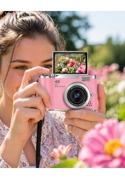 Sosyal Medya İçerik Kamera 48 Mp Hd Video Flip Ekranlı Dijital Ka