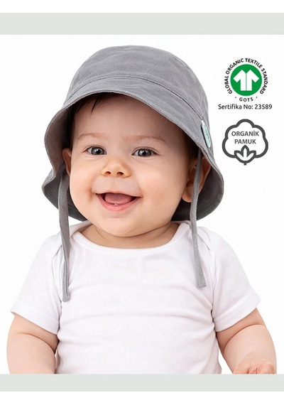 Zuppers Organik Pamuk Müslin Bebek Şapkası - Duman renkli