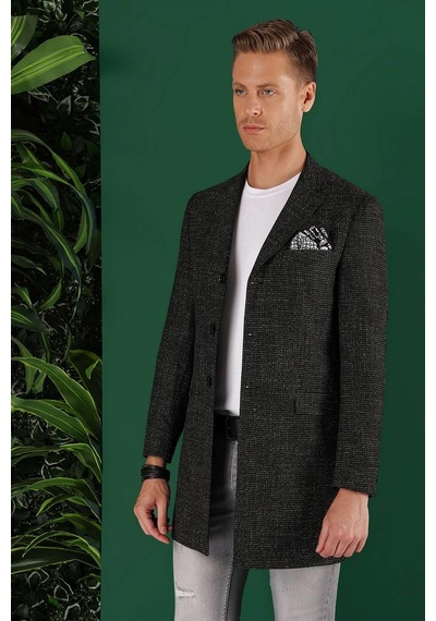 Efor Uzun 01 Slim Fit Siyah Spor Ceket Siyah