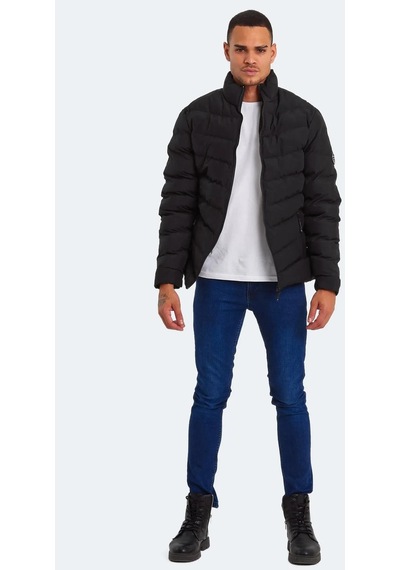 Slazenger Head New Erkek Puffer Şişme Mont Siyah Siyah