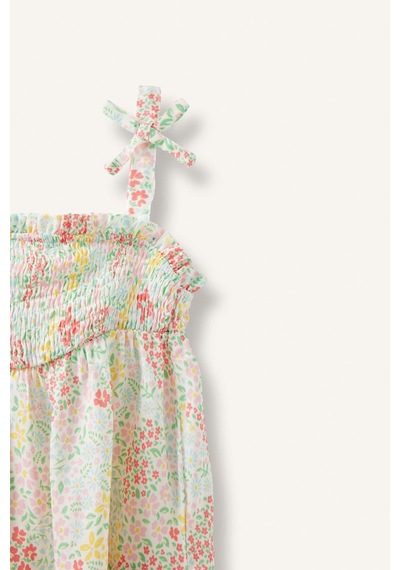 Defacto Floral Askılı Elbise Kız Bebek H8454a526hswt47 Beyaz-wt47