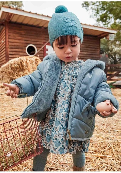 Mayoral Kışlık Kız Bebek Çift Taraflı Mont - Mavi