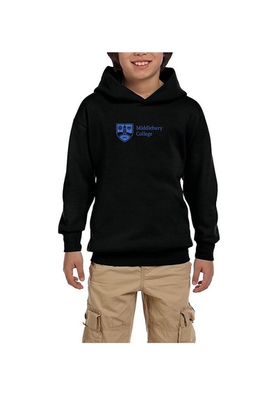 Zepplin Giyim Middlebury College Logo Siyah Çocuk Kapşonlu Sweatshirt Siyah