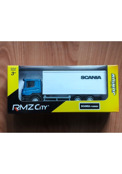 Rmz City Scania Model Araç Kamyon Dikkat Uzunluk 15cm Beyaz - Mavi