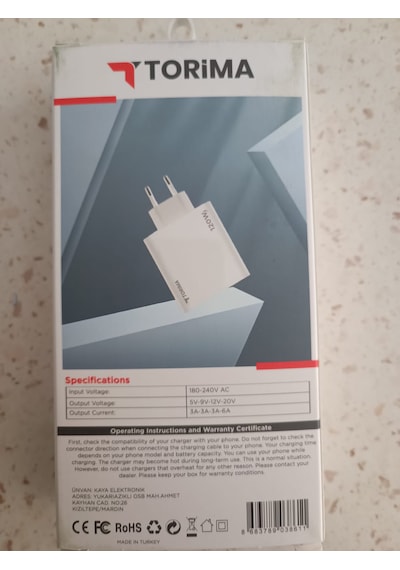 Torima 120w Şarj Cihazı + Hızlı Şarj Destekli Kablo 1-Beyaz