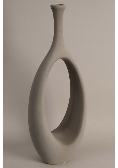 Koza Home Gracil Özel Taş Doku Yeşil İskandinav Seramik Vazo 20x5x55cm 6266 Standart