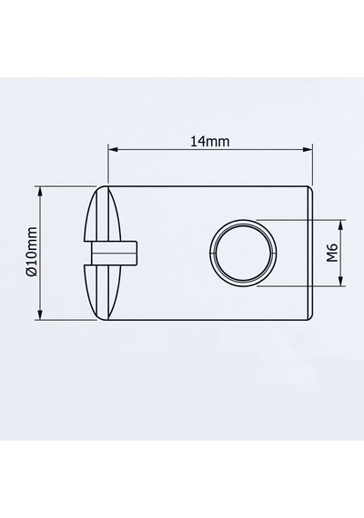 M6 Silindir Somun 10mmx14mm Mobilya Dolap Birleştirme Bağlantı Çektirme Somunu -10 Adet Vidasız Gri