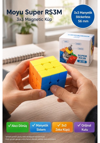 Manyetik 3x3 Zeka Küpü Moyu Super Rs3m Stickerless Speed Cube Hız Küpü Akıcı Dönüş Mf8829 5,6 Cm