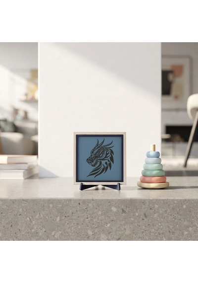 Ejderha Silüetli Modern Dekoratif Hatıra, Sevdikleriniz İçin Hediyelik Estetik Armağan 10x10 Cm
