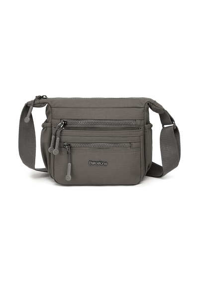 Smart Bags K.gri Küçük Boy Hafif Kumaş Çok Cepli Kadın Postacı Omuz Çantası