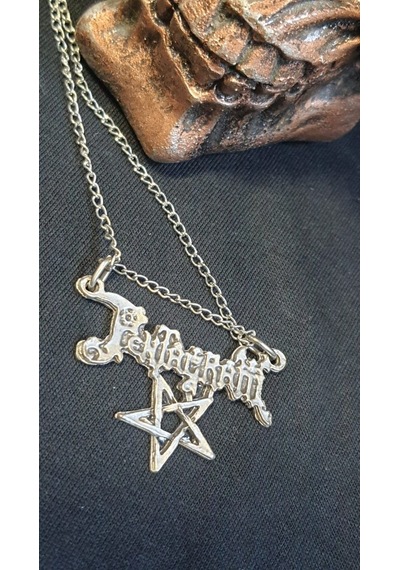Pentagram Yazılı Kolye Gümüş