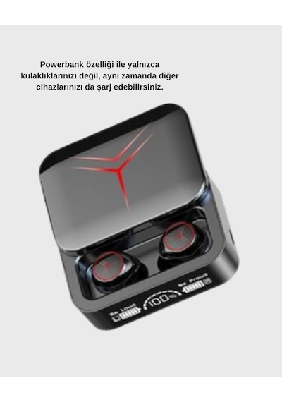 Bluetooth Powerbank Kulaklık Kablosuz, Uzun Pil Ömrü, Dokunmatik Ve Yüksek Ses Kalitesi