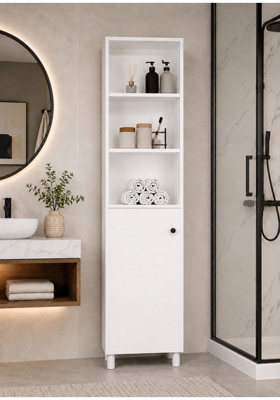 Paris Beyaz Banyo Dolabı Beyaz