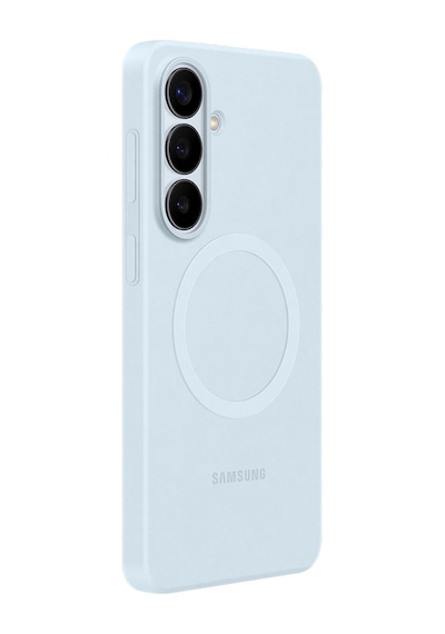 Samsung Galaxy Uyumlu S26+ Silikon Magnet Kılıf - Açık Mavi Lacivert