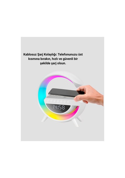 15w Hızlı Şarj Destekli Led Atmosfer Işığı Ve Alarm Fonksiyonlu Lamba Renk
