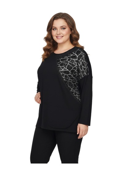 Wearon Kadın Siyah Sıfır Yaka Taşlı Bluz Bgl-st05156 Siyah