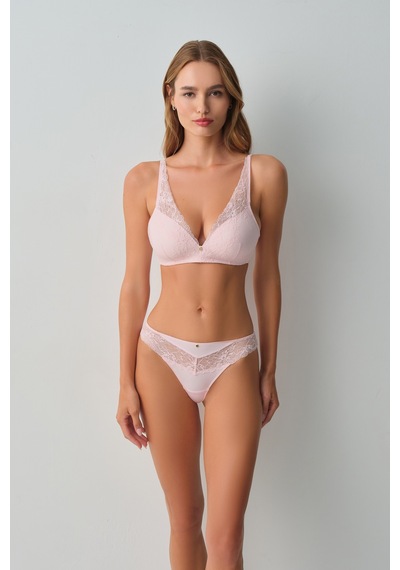 Suwen Floral Dantelli String Külot Wsl10210195077 Pembe