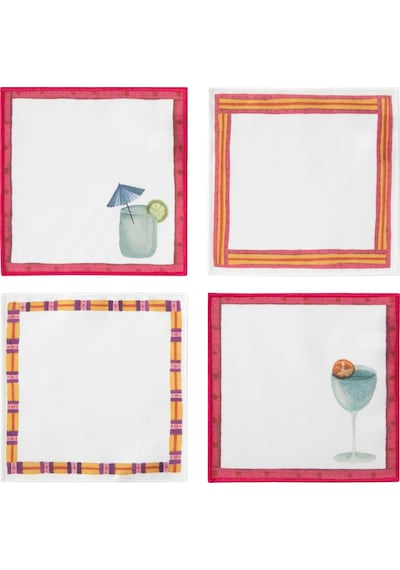 Mudo Home Fresh Fruıt 4'lü Kokteyl Peçete 15x15 Çok Renkli